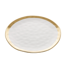 Prato de Sobremesa Dubai Branco e Dourado 21cm